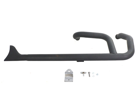 Wyatt Gatling 2:1 Fishtail Exhaust Header Pipe Black - V-Twin Mfg.