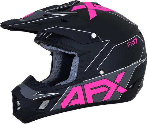 AFX FX-17 Helmet - Aced - Matte Black/Pink - Large 0110-6512
