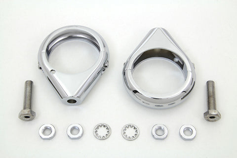 Chrome Turn Signal Clamp Kit 49mm Forks - V-Twin Mfg.
