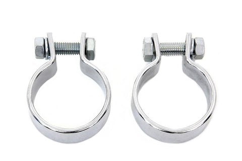 Chrome 1-5/8 inch Muffler Body and End Clamp Set - V-Twin Mfg.