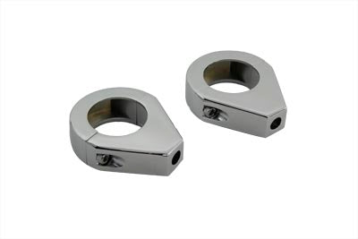Chrome Turn Signal Clamp Set 35mm Forks - V-Twin Mfg.