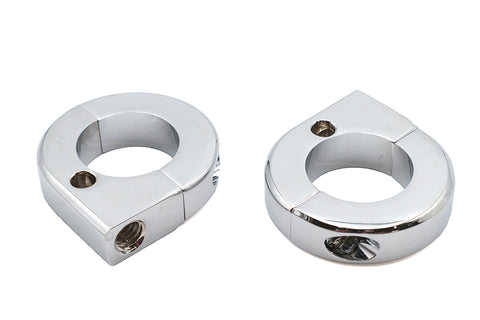 Chrome Universal Mount Clamp Set 1-1/8 inch - V-Twin Mfg.