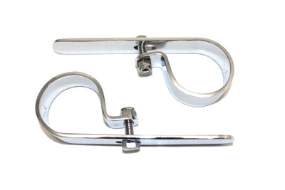 Chrome 1-7/8 inch Exhaust  inchP inch Clamp Set - V-Twin Mfg.