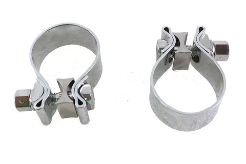 Chrome 1-7/8 inch Muffler End Clamp Set - V-Twin Mfg.