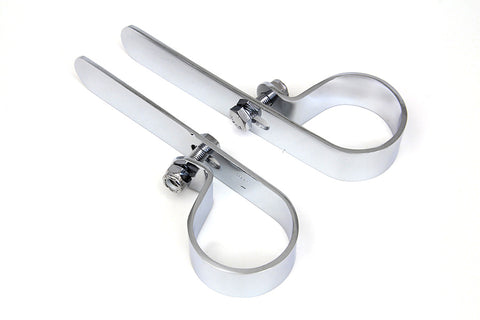 Chrome 1-3/4 inch Exhaust  inchP inch Clamp Set - V-Twin Mfg.
