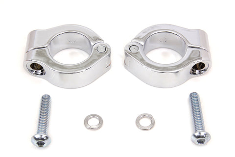 Chrome Fog Lamp Engine Bar Clamp - V-Twin Mfg.