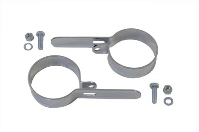 Chrome 2-3/4 inch Muffler Hanger Clamp Set - V-Twin Mfg.