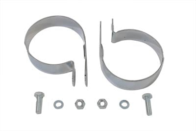 Chrome 3-1/4 inch Muffler Body and End Clamp Set - V-Twin Mfg.