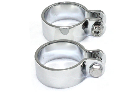 Chrome 1-7/8 inch Heavy Muffler Body and End Clamp Set - V-Twin Mfg.