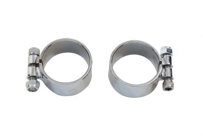 Chrome Allen Type Exhaust Clamp Set Extra Wide - V-Twin Mfg.
