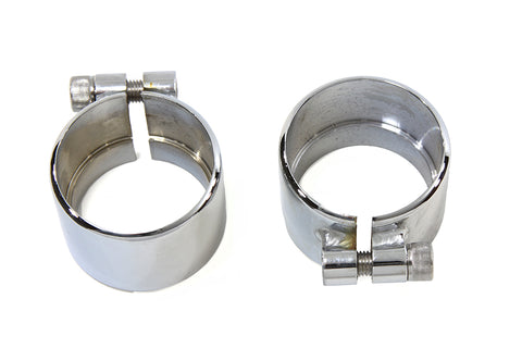 Chrome 1-3/4 inch Seamless Exhaust Clamp Set - V-Twin Mfg.