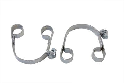 Chrome Muffler Clamp Set - V-Twin Mfg.