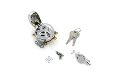 Fat Bob Ignition Switch with 5 Terminals Chrome - V-Twin Mfg.