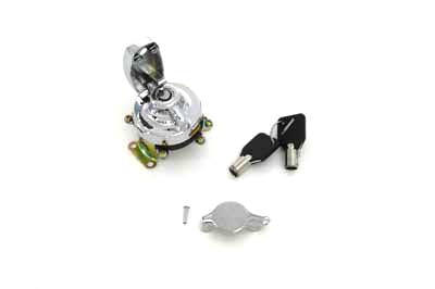 Fat Bob Ignition Switch with 5 Terminals Chrome - V-Twin Mfg.