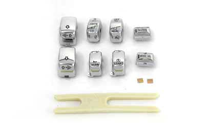 Handlebar Switch Cap Set Chrome - V-Twin Mfg.