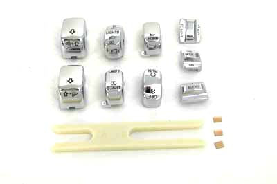 Handlebar Switch Cap Set Chrome - V-Twin Mfg.