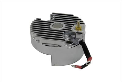 Chrome 12 Volt Regulator End Cover with Low Output - V-Twin Mfg.