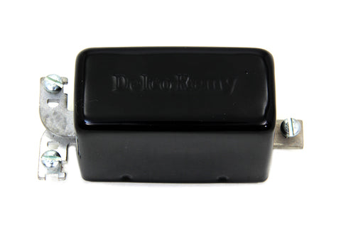 Black Replica Delco Remy 3-Brush Generator Relay - V-Twin Mfg.