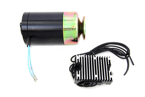 12 Volt Indian Alternator Black - V-Twin Mfg.