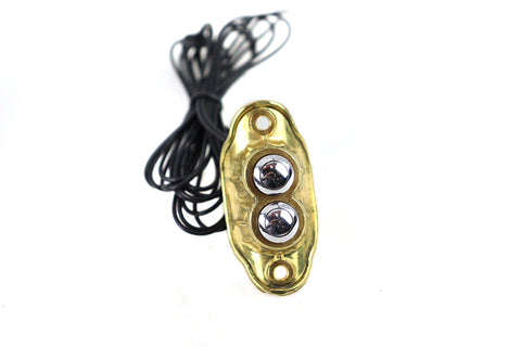 Old School Dual Switch Kit Brass Finish - V-Twin Mfg.