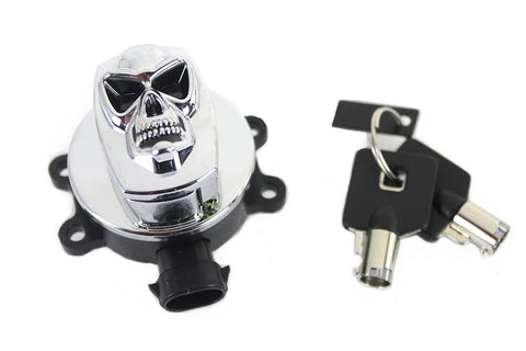 Chrome Ignition Switch with Chrome Skull - V-Twin Mfg.