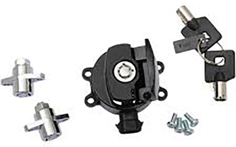 Side Hinge Ignition Switch and Saddlebag Lock Kit Black - V-Twin Mfg.