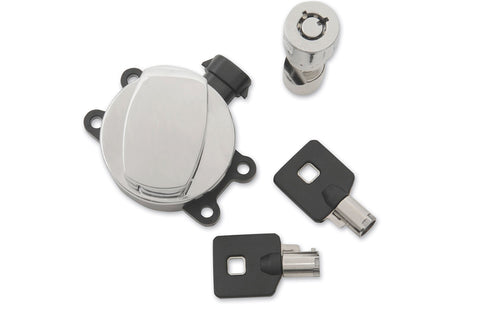 Side Hinge Ignition Switch Chrome with Fork Lock - V-Twin Mfg.