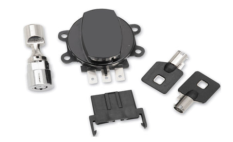 Side Hinge Ignition Switch Black with Fork Lock - V-Twin Mfg.