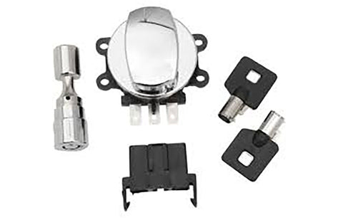 Side Hinge Ignition Switch Chrome with Fork Lock - V-Twin Mfg.