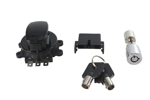 Side Hinge Ignition Switch Black with Fork Lock - V-Twin Mfg.