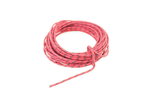 Red with Black Dot 25' Braided Wire - V-Twin Mfg.