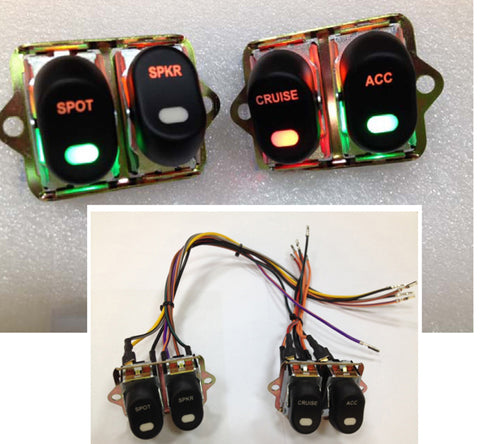 Rocker Style LED Fairing Switch Kit Black - V-Twin Mfg.