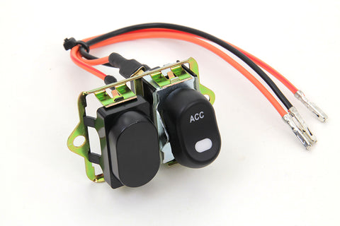 Rocker Style LED Fairing Switch Kit Black - V-Twin Mfg.