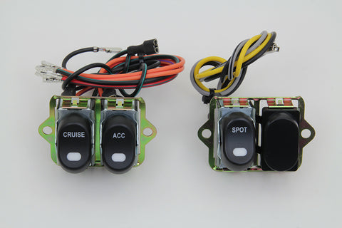 Rocker Style LED Fairing Switch Kit Black - V-Twin Mfg.