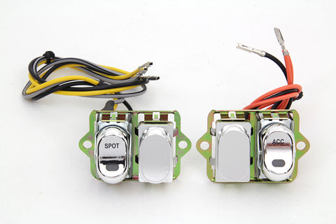 Rocker Style LED Fairing Switch Kit Chrome - V-Twin Mfg.
