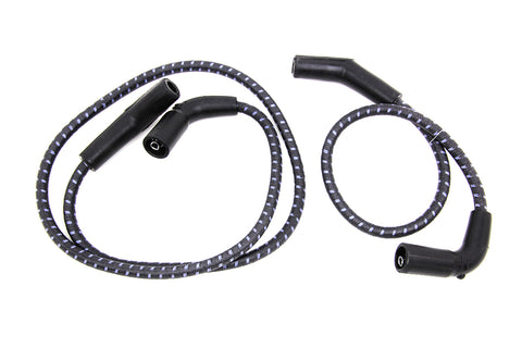 Sumax Black with Blue Tracer 7mm Spark Plug Wire Set - V-Twin Mfg.
