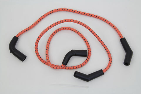 Sumax Orange with Black Tracer 7mm Spark Plug Wire Set - V-Twin Mfg.