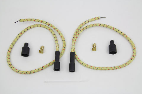 Sumax Yellow with Black & Red Tracer 7mm Spark Plug Wire Set - V-Twin Mfg.