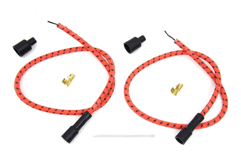 Sumax Orange with Black Tracer 7mm Spark Plug Wire Set - V-Twin Mfg.