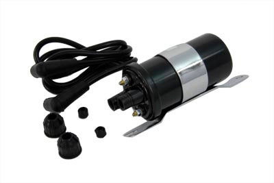Black Round 6 Volt Ignition Coil - V-Twin Mfg.