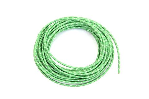 Green 25' Cloth Covered Wire - V-Twin Mfg.