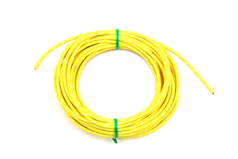 Yellow 25' Cloth Covered Wire - V-Twin Mfg.
