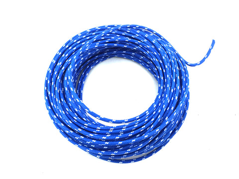 Blue with White Dot 25' Braided Wire - V-Twin Mfg.