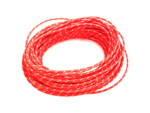 Red with Yellow Dot 25' Braided Wire - V-Twin Mfg.