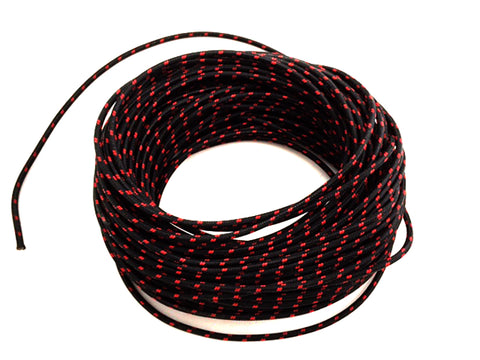 Black with Red Dot 25' Braided Wire - V-Twin Mfg.