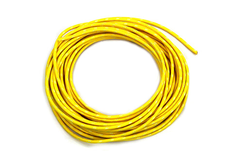 Yellow with White Dot 25' Braided Wire - V-Twin Mfg.