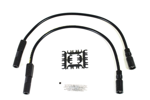 Accel 8mm S/S Spiral Core Ignition Wire Set Black - V-Twin Mfg.