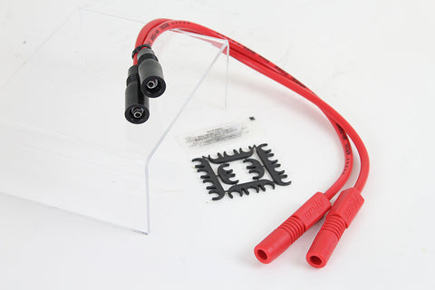 Accel 8mm S/S Spiral Core Ignition Wire Set Red - V-Twin Mfg.