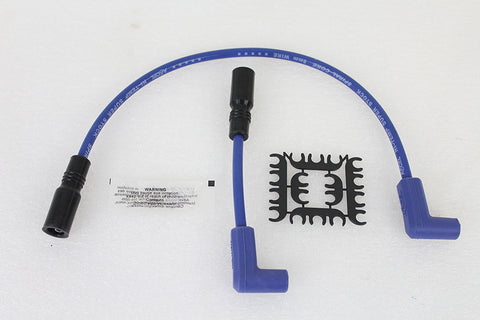 Accel 8mm S/S Spiral Core Ignition Wire Set Blue - V-Twin Mfg.