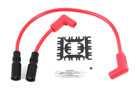 Accel 8mm S/S Spiral Core Ignition Wire Set Red - V-Twin Mfg.